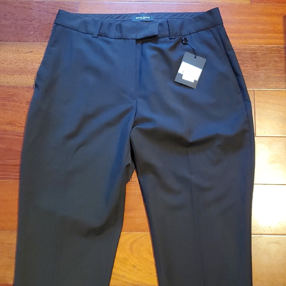 NWT Bruuns Bazaar Copenhagen Black Wool Trouser Size 42 EU